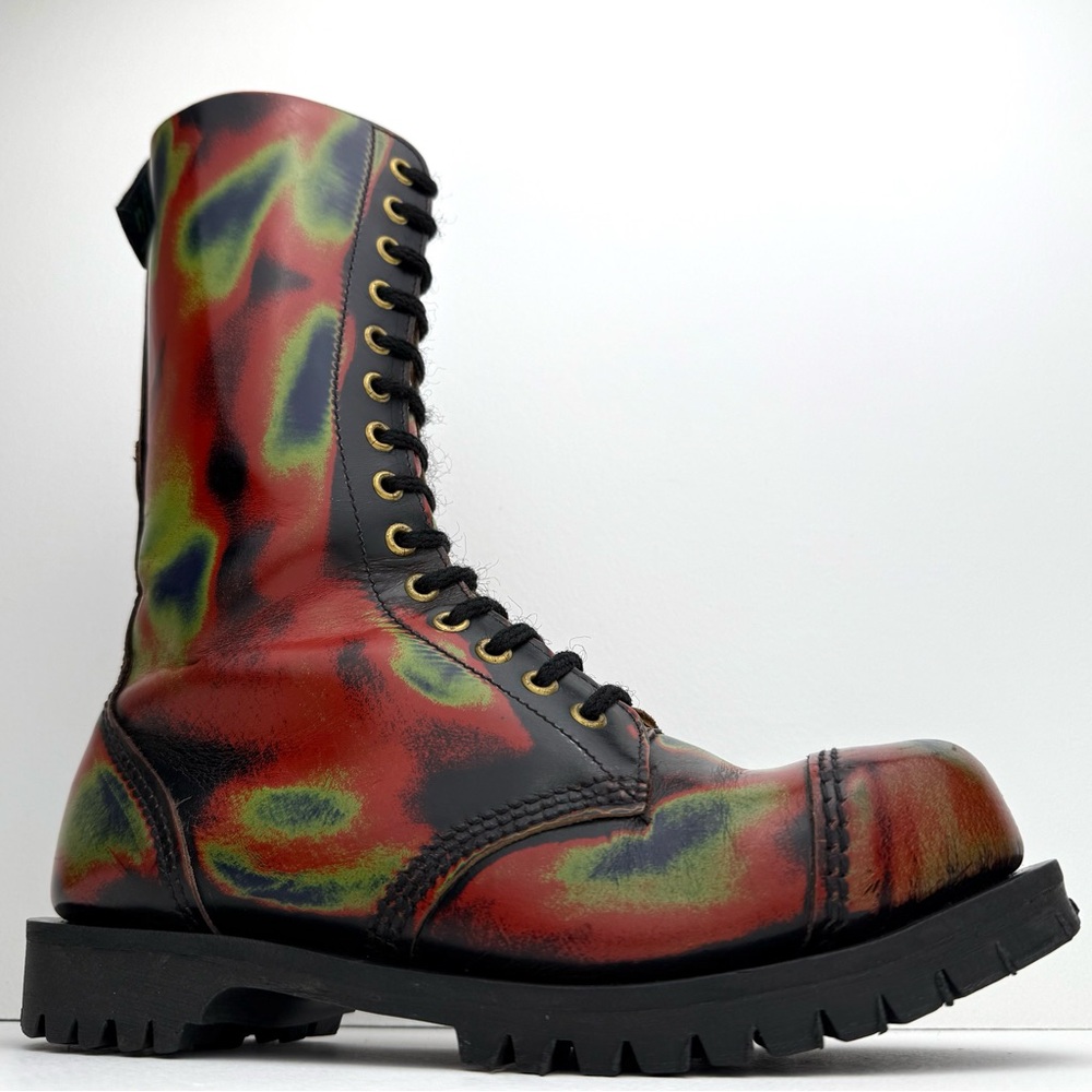 Vintage Getta Grip Dr. Martens MIE Thermal Rainbow Hot Spot Acid Boots UK 5 - Picture 3 of 16
